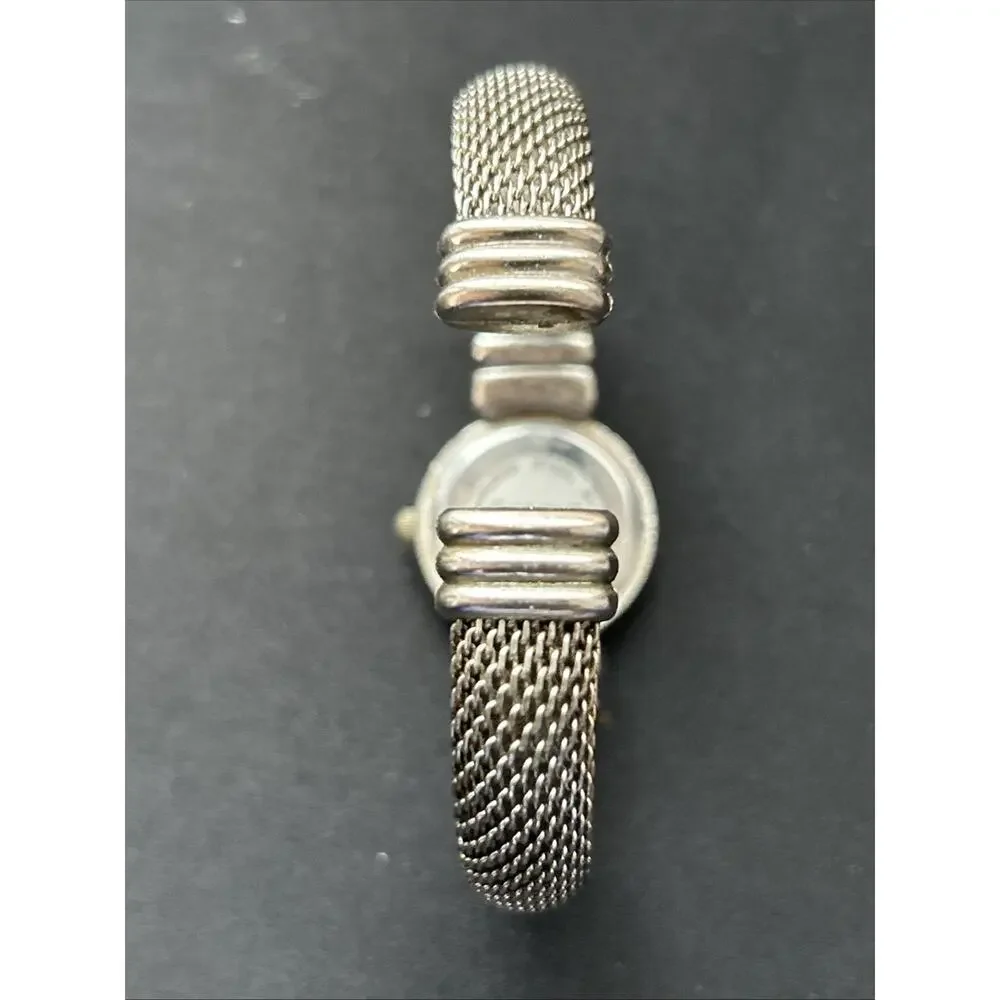 Geneva Silver Tone Women’s Cuff Watch